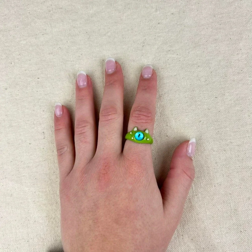 Vintage style green monster ring mike wazowski monsters inc